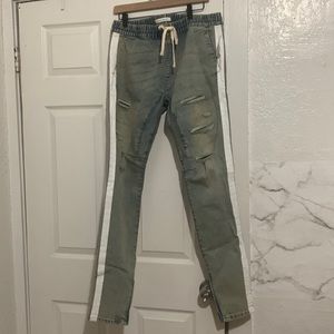 PAC Sun distressed jean joggers